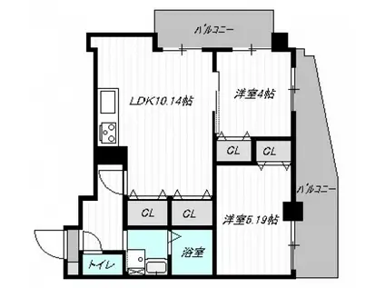 AXIS BLD(2LDK/8階)の間取り写真