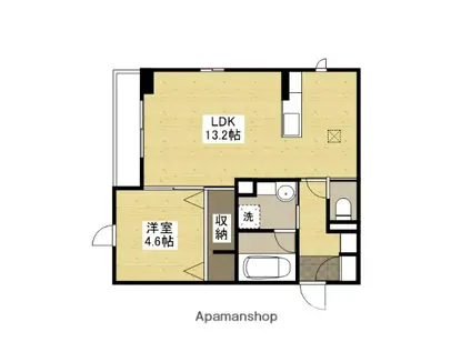 シャトルコート(1LDK/3階)の間取り写真