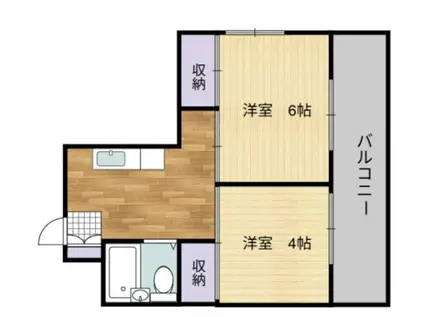 ハイネス江波(2K/8階)の間取り写真