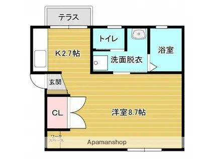 吉村ハイツ(ワンルーム/1階)の間取り写真