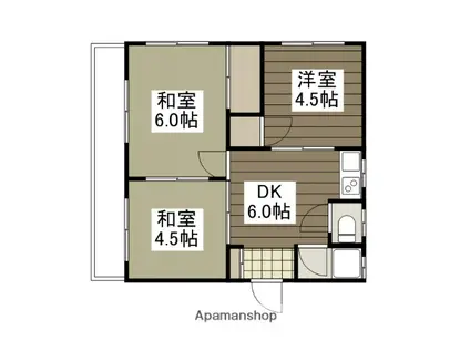 マルサ運輸宿舎ビル(3DK/2階)の間取り写真