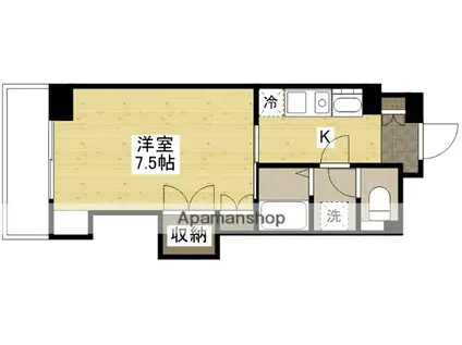 KSB 祇園(1K/5階)の間取り写真