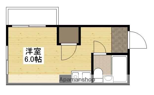 アーバンYフラッツ(ワンルーム/2階)の間取り写真