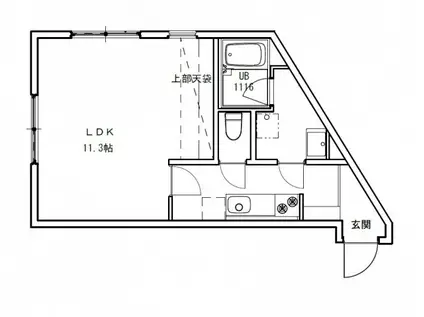 ルシェルメゾン牛田早稲田(1K/1階)の間取り写真