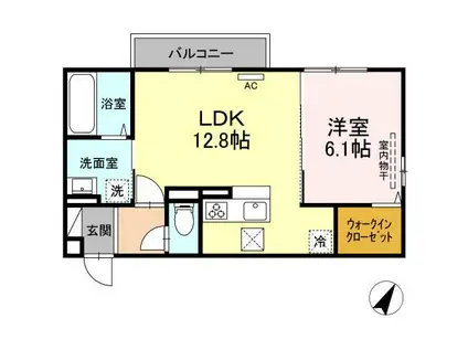 D-ROOM中野(1LDK/1階)の間取り写真