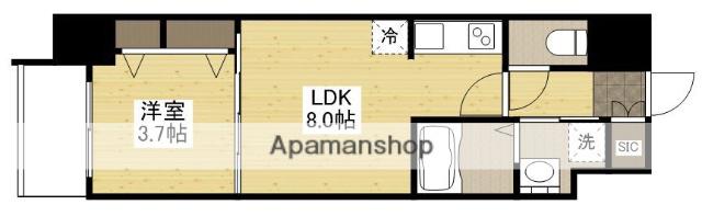 BPRレジデンス国泰寺(1LDK/4階)の間取り写真