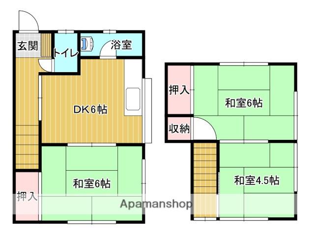 尾長東アパート(3DK)の間取り写真