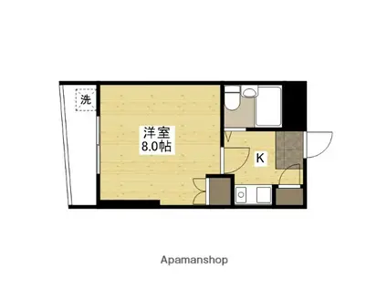 セイント安芸(1K/2階)の間取り写真