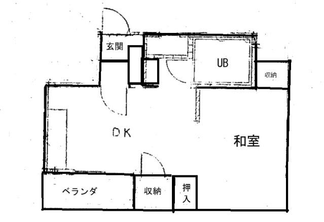 ヤスダビル新館(1DK/4階)の間取り写真