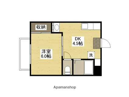 フローレンス1番館(1DK/2階)の間取り写真