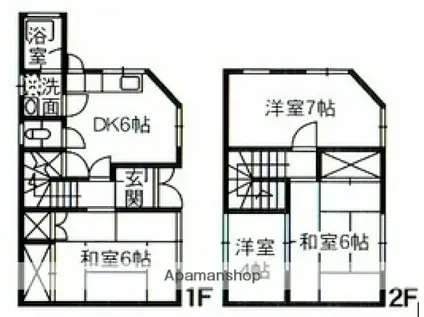 可部線 広島駅 徒歩4分 2階建 築53年(4DK)の間取り写真