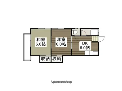 平和荘(2DK/1階)の間取り写真