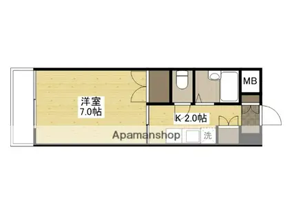 ルミネ東白島(1K/8階)の間取り写真