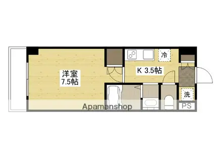 アトラクティブハイム(1K/1階)の間取り写真