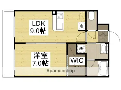 オリオリシティⅤ(1LDK/1階)の間取り写真