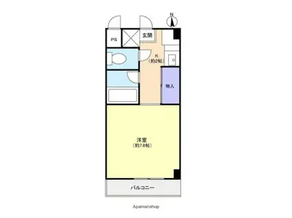 東幸ビル(1K/2階)の間取り写真