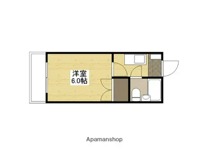 セブン田中ビル(1K/6階)の間取り写真