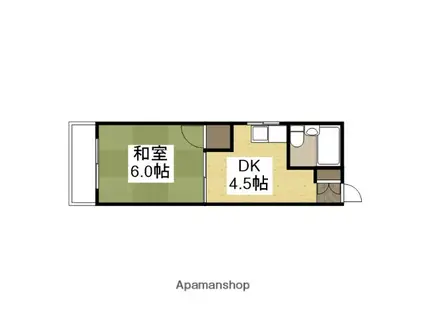 ホームズ山口(1DK/6階)の間取り写真