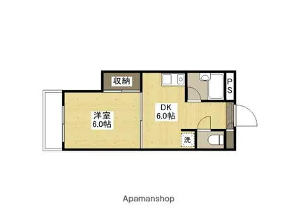 シティーハイツ沖田(1DK/4階)の間取り写真