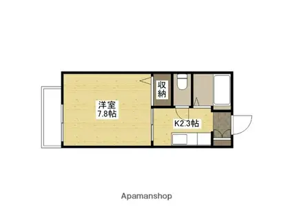 ジェネス大芝(1K/1階)の間取り写真