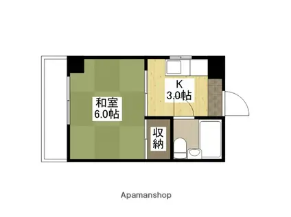 サンコーポ楠木(1K/3階)の間取り写真