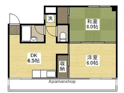 坪石ビル(2DK/4階)の間取り写真