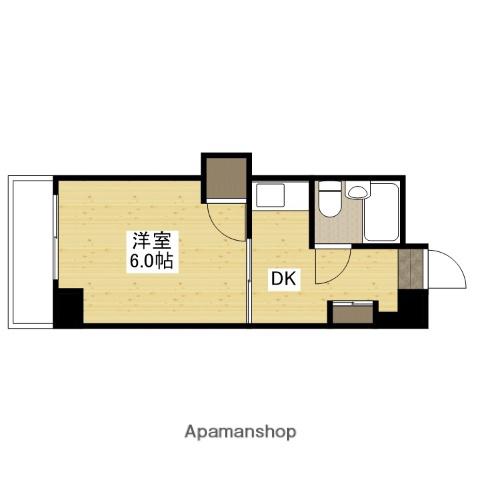 中広ハウス(1DK/3階)の間取り写真