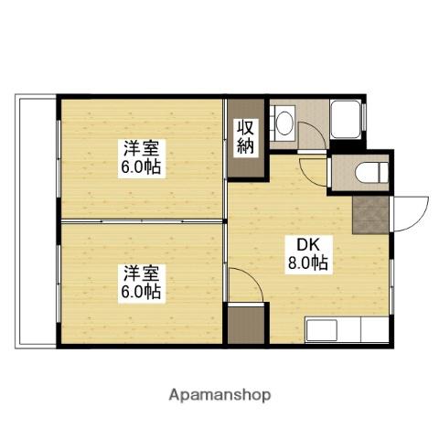 新原第1マンション(2DK/3階)の間取り写真