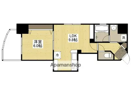 ラブリエ舟入中町(1LDK/6階)の間取り写真