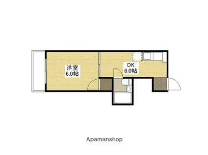 コーポみやはら(1DK/2階)の間取り写真