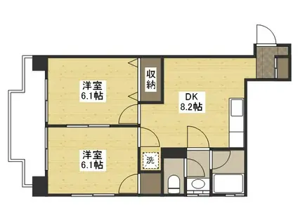第2柴田ビル(2DK/2階)の間取り写真