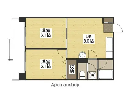 第2柴田ビル(2DK/2階)の間取り写真