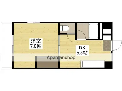 メゾン西村(1DK/2階)の間取り写真