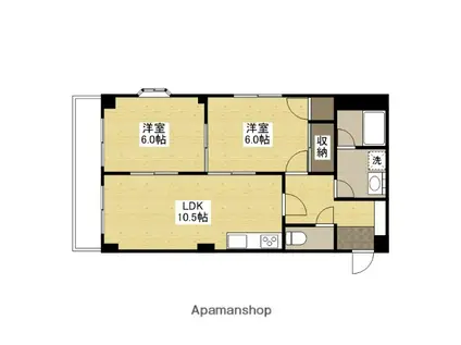 サンリット船本(2LDK/1階)の間取り写真