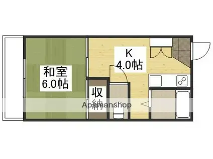 コーポ松浦A棟(1K/1階)の間取り写真
