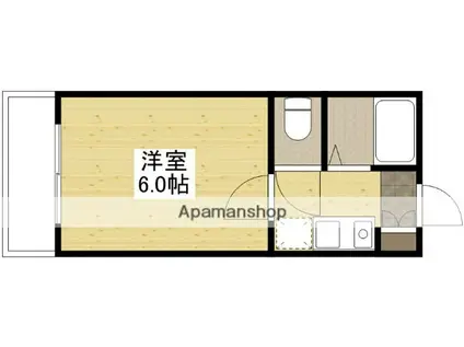 駅前Kビル(1K/2階)の間取り写真