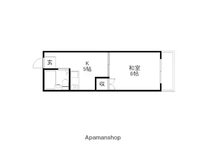 アメニティ金市Ⅰ(1DK/1階)の間取り写真