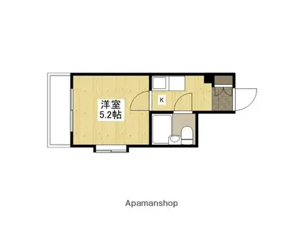 第二山田ビル(1K/4階)の間取り写真