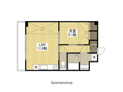 メゾン積(1LDK/3階)の間取り写真