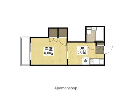 丸井ビル(1DK/3階)の間取り写真