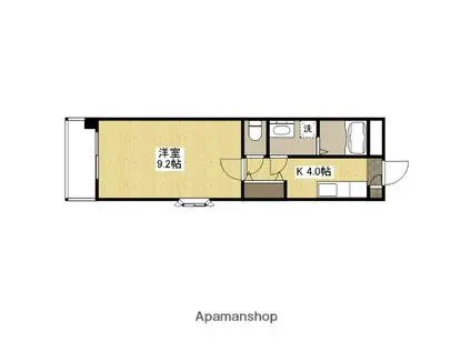 ウィンディア楽々園(1K/7階)の間取り写真