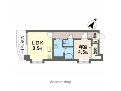GOLD COURT 宝町(1LDK/6階)の間取り写真