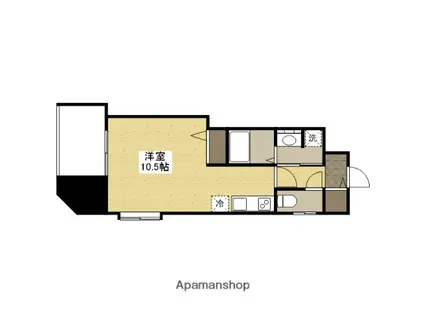 アーバンルーム平和大通(ワンルーム/10階)の間取り写真