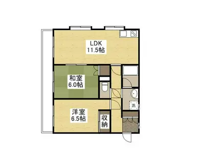 ベネッセヤマモト(2LDK/3階)の間取り写真