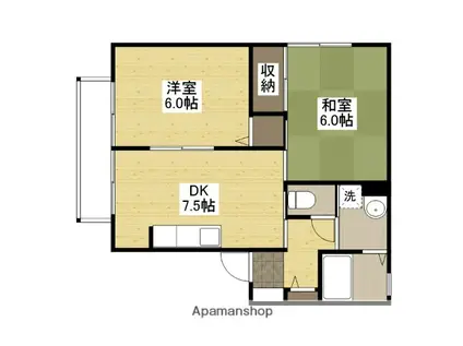 セジュール隅田(2DK/1階)の間取り写真