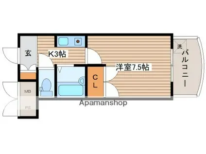 ABRIO HIKARIMACHI(1K/2階)の間取り写真