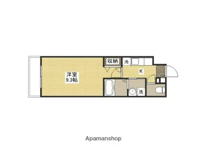 WELL BE Ⅳ(1K/3階)の間取り写真