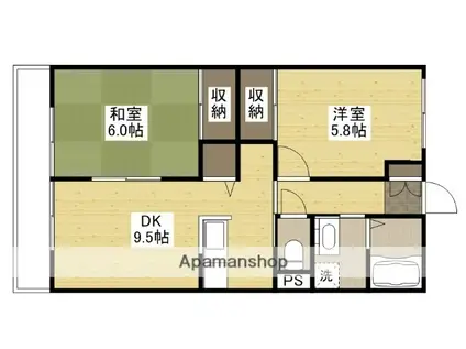 GRACE東原(2DK/2階)の間取り写真