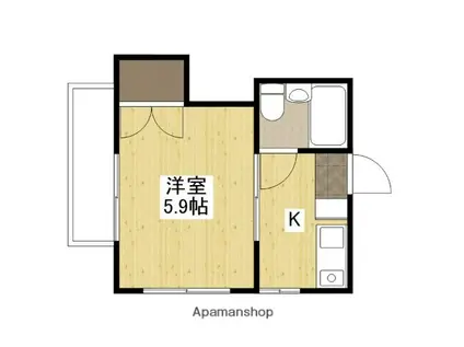 串戸ハイム(1K/1階)の間取り写真