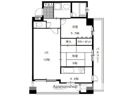 JCITY高須弐番館(2LDK/3階)の間取り写真